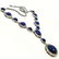 LAPIS LAZULI GEMSTONE SILVER PLATED BLUE NECKLACE - 3