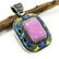 AMETHYST GEMSTONE SILVER PLATED VINTAGE PENDANT JEWELRY