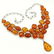 BALTIC AMBER GEMSTONE SILVER PLATED YELLOW NECKLACE