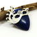 LAPIS LAZULI GEMSTONE SILVER PLATED PENDANT 1.7"