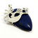 LAPIS LAZULI GEMSTONE SILVER PLATED PENDANT 1.7" - 3