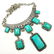 TURQUOISE GEMSTONE ANTIQUE STYLE NECKLACE