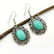 TURQUOISE GEMSTONE SILVER PLATED EARRING