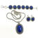 LAPIS LAZULI GEMSTONE SILVER PLATED JEWELRY SET
