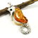 BALTIC AMBER GEMSTONE SILVER PLATED PENDANT JEWELRY 3"