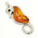 BALTIC AMBER GEMSTONE SILVER PLATED PENDANT JEWELRY 3" - 3
