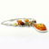 BALTIC AMBER GEMSTONE SILVER PLATED NECKLACE & EARRING - 2