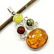 BALTIC AMBER GEMSTONE SILVER PLATED PENDANT JEWELRY