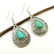 TURQUOISE GEMSTONE SILVER PLATED EARRING
