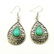 TURQUOISE GEMSTONE SILVER PLATED EARRING - 2