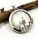MOTHER OF PEARL GEMSTONE SILVER PLATED PENDANT 1.5"