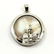 MOTHER OF PEARL GEMSTONE SILVER PLATED PENDANT 1.5" - 2