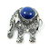 LAPIS LAZULI GEMSTONE ELEPHANT DESIGN BROOCH