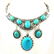 TURQUOISE GEMSTONE ANTIQUE STYLE NECKLACE - 3