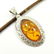 BALTIC AMBER GEMSTONE SILVER PLATED PENDANT JEWELRY