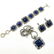 LAPIS LAZULI GEMSTONE SILVER PLATED JEWELRY SET