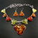 BALTIC AMBER GEMSTONE SILVER PLATED NECKLACE & EARRING - 2