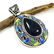 BLACK STAR GEMSTONE SILVER PLATED VINTAGE PENDANT