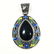 BLACK STAR GEMSTONE SILVER PLATED VINTAGE PENDANT - 2