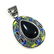 BLACK STAR GEMSTONE SILVER PLATED VINTAGE PENDANT - 3
