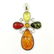 BALTIC AMBER GEMSTONE SILVER PLATED PENDANT JEWELRY 3" - 2