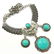TURQUOISE GEMSTONE ANTIQUE STYLE NECKLACE