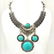TURQUOISE GEMSTONE ANTIQUE STYLE NECKLACE - 3