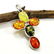 BALTIC AMBER GEMSTONE SILVER PLATED PENDANT JEWELRY