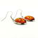 BALTIC AMBER GEMSTONE SILVER PLATED HOOK EARRING - 2