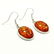 BALTIC AMBER GEMSTONE SILVER PLATED HOOK EARRING - 4