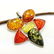BALTIC AMBER GEMSTONE SILVER PLATED PENDANT JEWELRY 3"