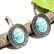 TURQUOISE GEMSTONE SILVER PLATED LEVER BACK EARRING
