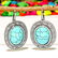 TURQUOISE GEMSTONE SILVER PLATED LEVER BACK EARRING - 2