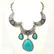 TURQUOISE GEMSTONE ANTIQUE STYLE NECKLACE - 3