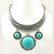 TURQUOISE GEMSTONE ANTIQUE STYLE NECKLACE - 3