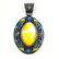 MOSAIC JASPER GEMSTONE SILVER PLATED VINTAGE PENDANT 3" - 2