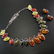 BALTIC AMBER GEMSTONE SILVER PLATED NECKLACE & EARRING
