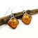 BALTIC AMBER GEMSTONE SILVER PLATED HOOK EARRING