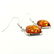 BALTIC AMBER GEMSTONE SILVER PLATED HOOK EARRING - 2