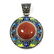 SANDSTONE GEMSTONE SILVER PLATED VINTAGE PENDANT 2.5" - 2