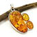 BALTIC AMBER GEMSTONE SILVER PLATED PENDANT JEWELRY