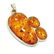 BALTIC AMBER GEMSTONE SILVER PLATED PENDANT JEWELRY - 3
