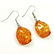 BALTIC AMBER GEMSTONE SILVER PLATED EARRING - 4