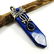 LAPIS LAZULI GEMSTONE SILVER PLATED PENDANT 2"