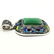 JADEITE GEMSTONE SILVER PLATED VINTAGE PENDANT 2.5" - 4
