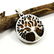 TIGER'S EYE GEMSTONE TREE OF LIFE SILVER PLATED PENDANT
