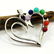 MULTI GEMSTONE SILVER PLATED MULTICOLOR PENDANT 1.7"