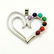 MULTI GEMSTONE SILVER PLATED MULTICOLOR PENDANT 1.7" - 2