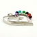 MULTI GEMSTONE SILVER PLATED MULTICOLOR PENDANT 1.7" - 4