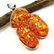 BALTIC AMBER GEMSTONE SILVER PLATED PENDANT JEWELRY
